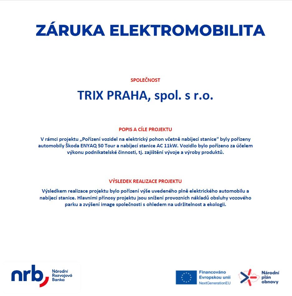 TRIX Praha - Podniková ekologie - pořízení elektromobilů - dokument ke stažení v produktech